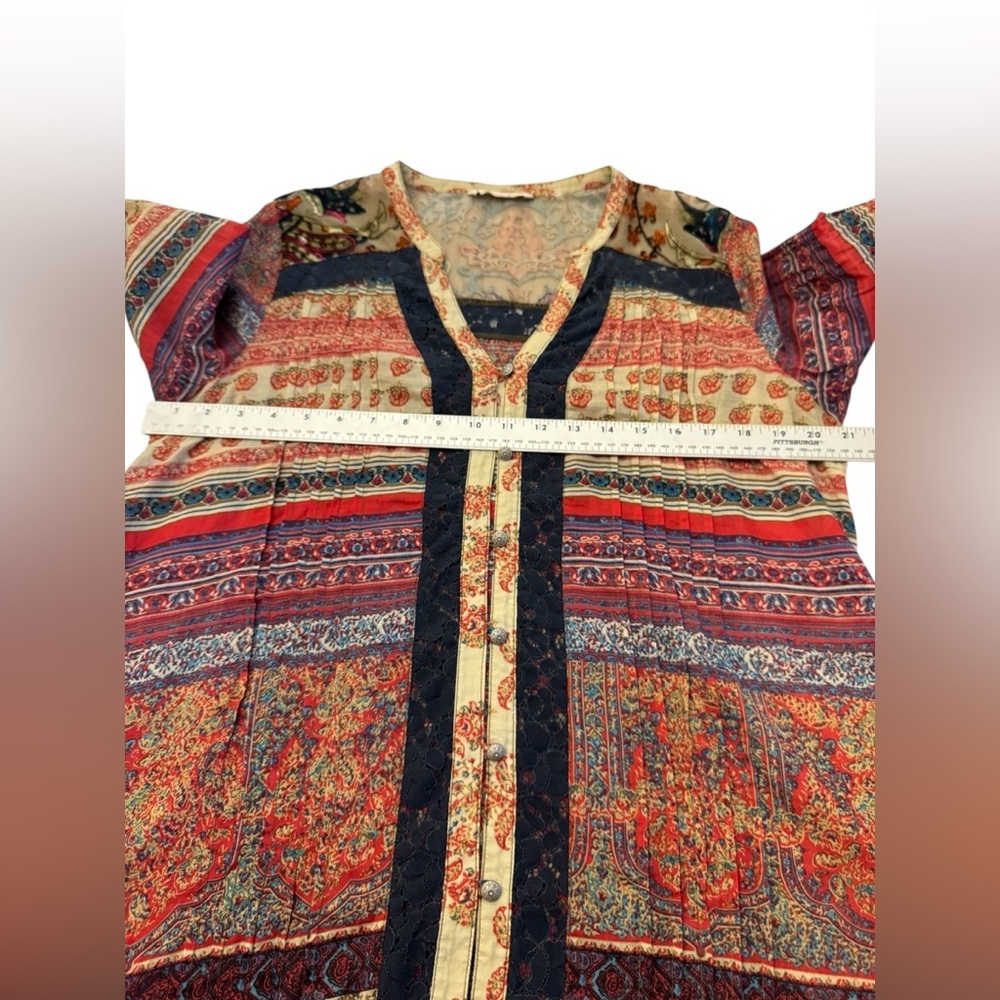 Soft Surroundings Aleyna Tunic Top Boho Button Down Large - Picture 7 of 11